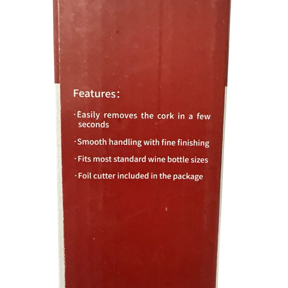 Electric Wine Opener Battery Operated Automatic Corkscrew with Foil Cutter Gray